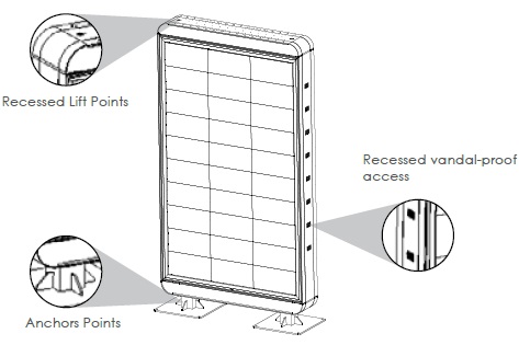 led display digital signage latch